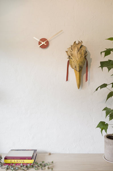 Sweep Wall Clock, The Red Ocher Series with Brass Clock Hands, Minimalist Scandinavian Design Wall Decor Clock by Christopher Nordahl Konings