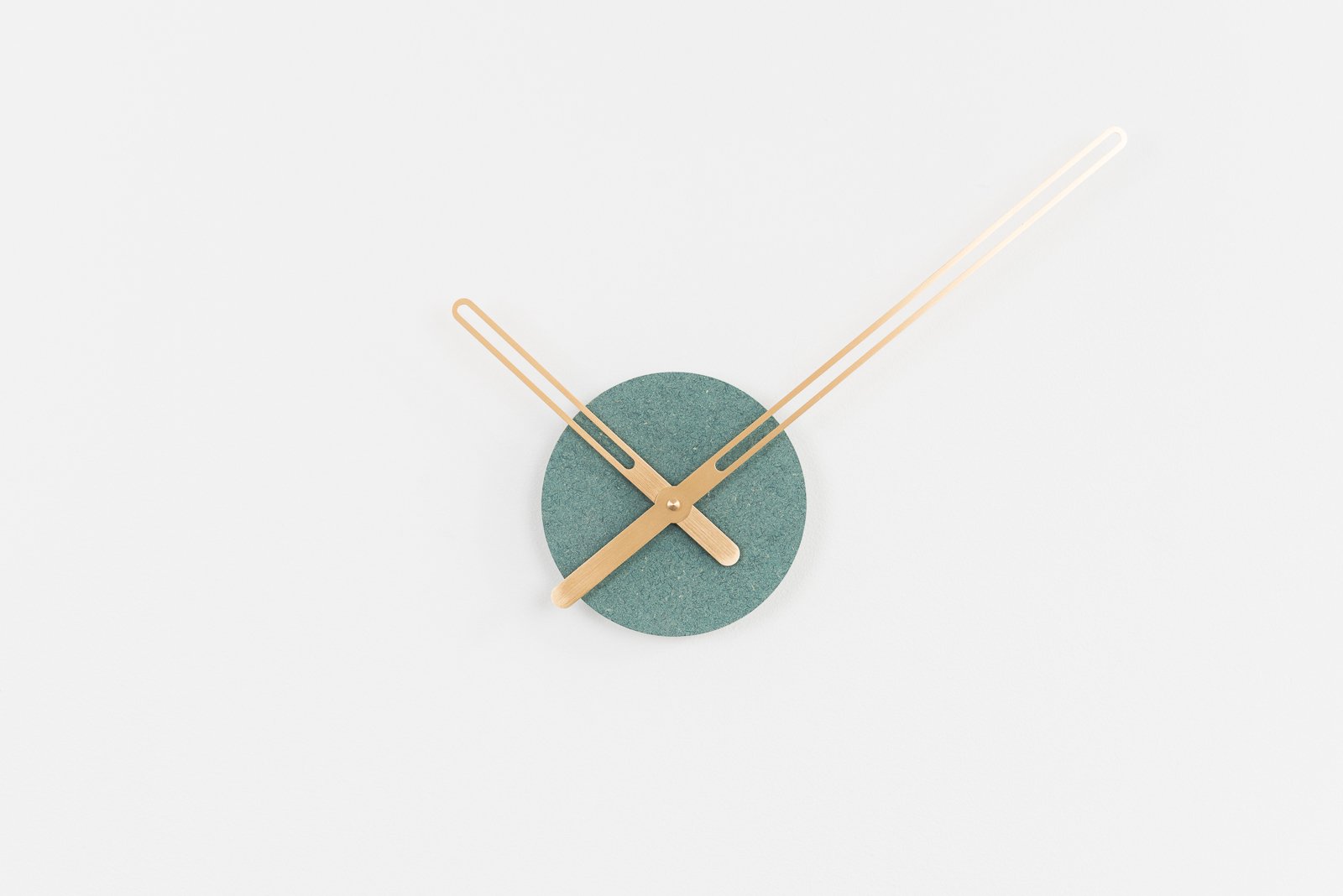 Sweep Wall Clock, The Green Ocher Series with Brass Clock Hands, Minimalist Scandinavian Design Wall Decor Clock by Christopher Nordahl Konings