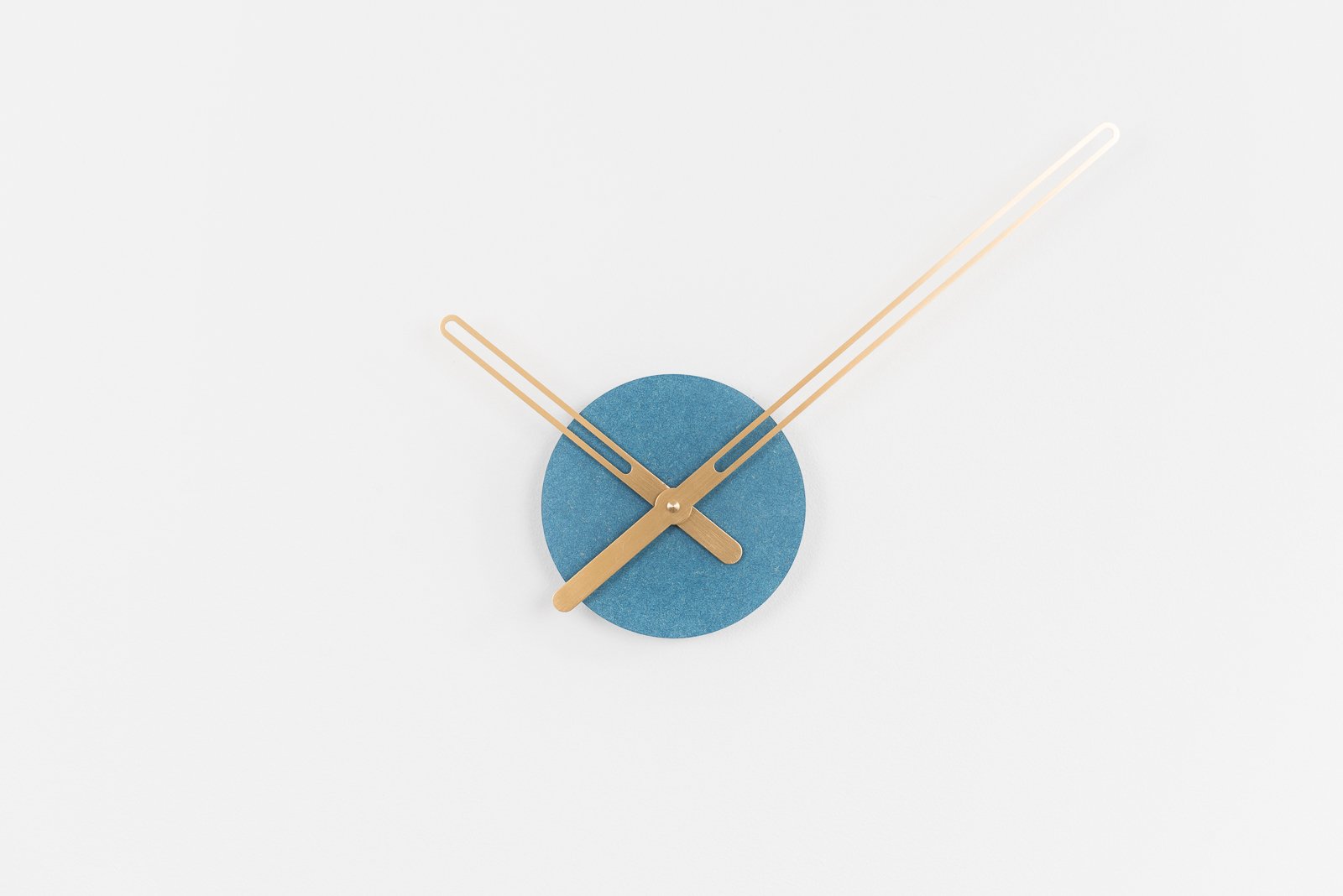 Sweep Wall Clock, The Blue Ocher Series with Brass Clock Hands, Minimalist Scandinavian Design Wall Decor Clock by Christopher Nordahl Konings